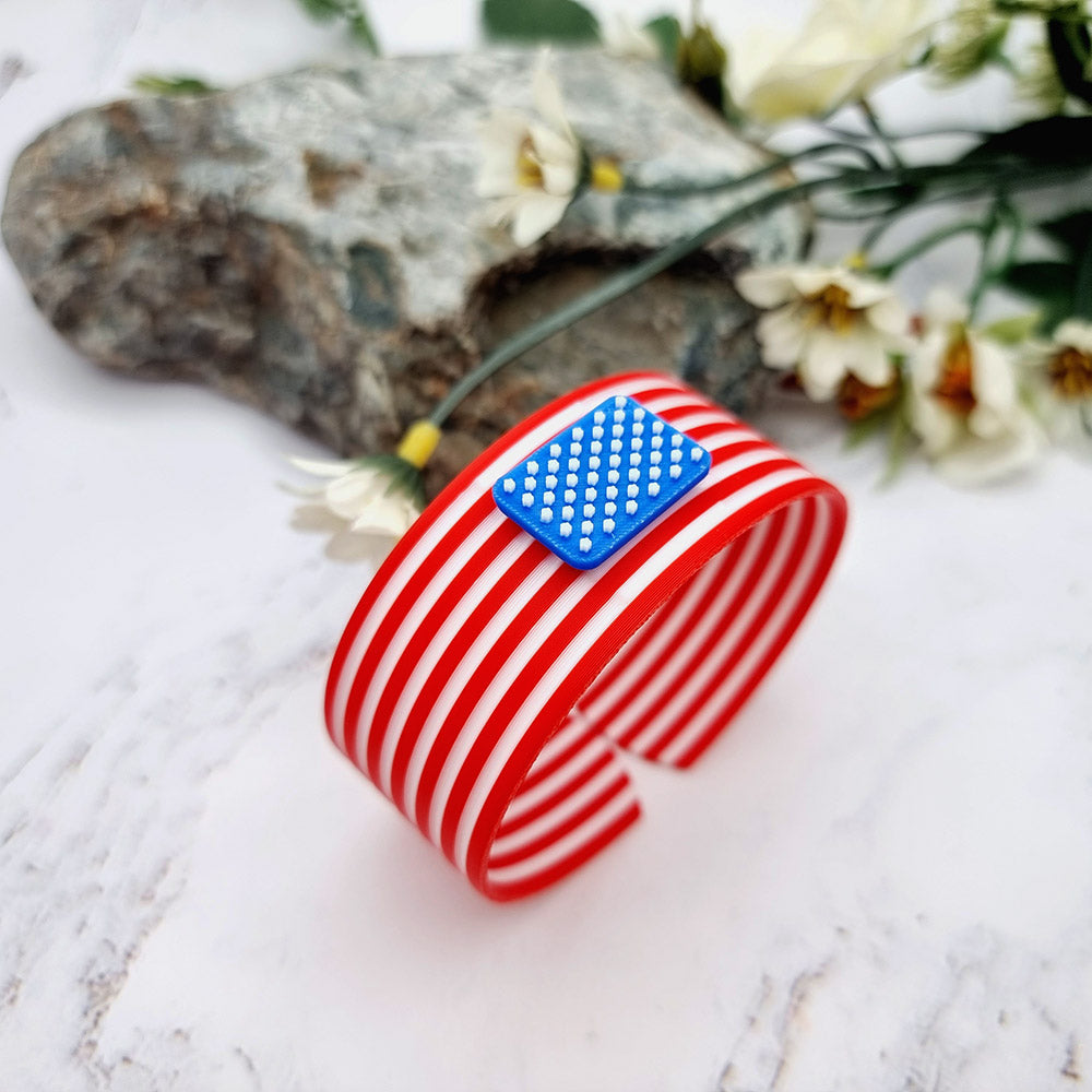 Duksel Design 3D printed United States flag bracelet